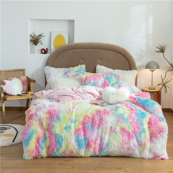 Fluffy Plush Duvet Cover Set Queen Size, Luxury Ultra Soft Velvet Fuzzy  Comforter Cover Bed Set - Bedding Sets & Collections, Facebook Marketplace