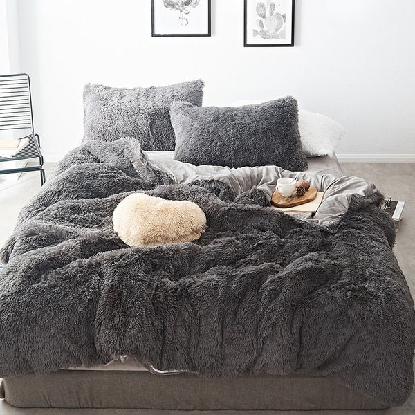 Therapeutic Fluffy Faux Mink & Velvet Fleece Quilt Cover Set