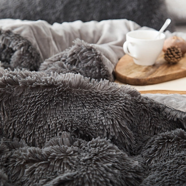 Therapeutic Fluffy Faux Mink & Velvet Fleece Quilt Cover Set