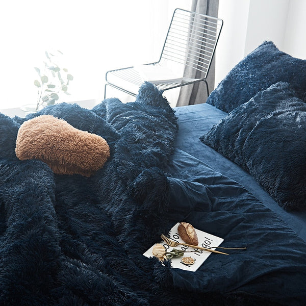 Therapeutic Fluffy Faux Mink & Velvet Fleece Quilt Cover Set