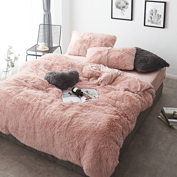 Therapeutic Fluffy Faux Mink & Velvet Fleece Quilt Cover Set