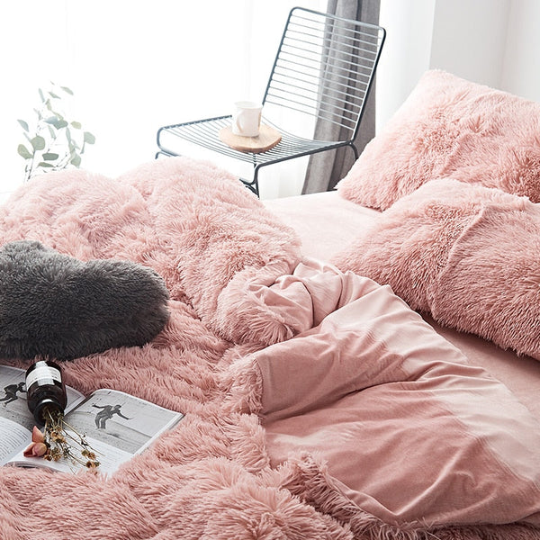 Therapeutic Fluffy Faux Mink & Velvet Fleece Quilt Cover Set