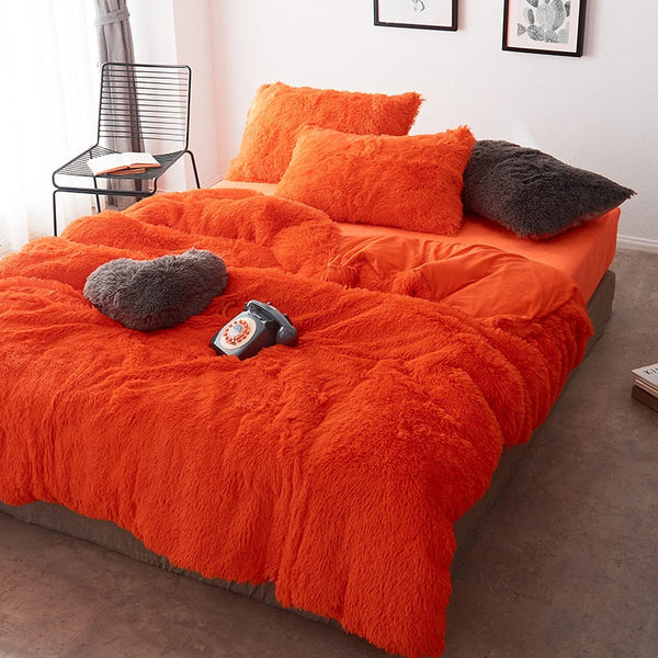 Therapeutic Fluffy Faux Mink & Velvet Fleece Quilt Cover Set