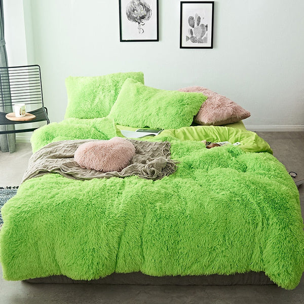 Therapeutic Fluffy Faux Mink & Velvet Fleece Quilt Cover Set