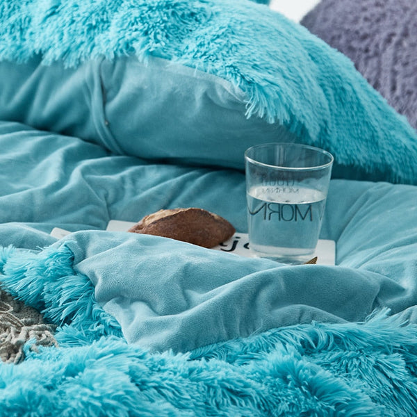 Therapeutic Fluffy Faux Mink & Velvet Fleece Quilt Cover Set