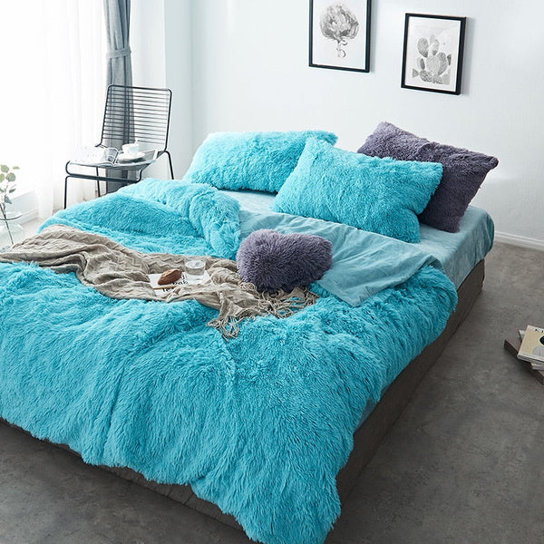 Therapeutic Fluffy Faux Mink & Velvet Fleece Quilt Cover Set