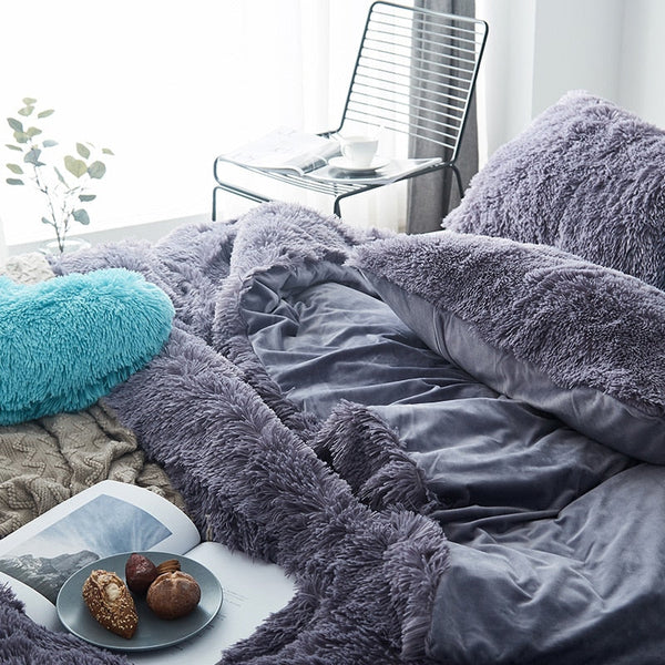 Therapeutic Fluffy Faux Mink & Velvet Fleece Quilt Cover Set