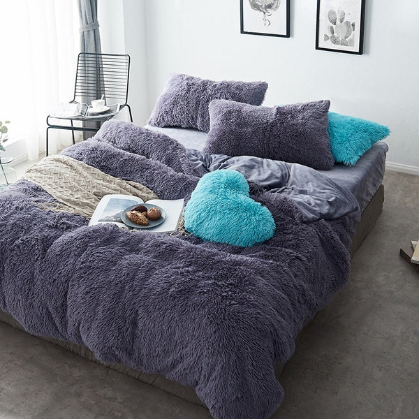 Therapeutic Fluffy Faux Mink & Velvet Fleece Quilt Cover Set