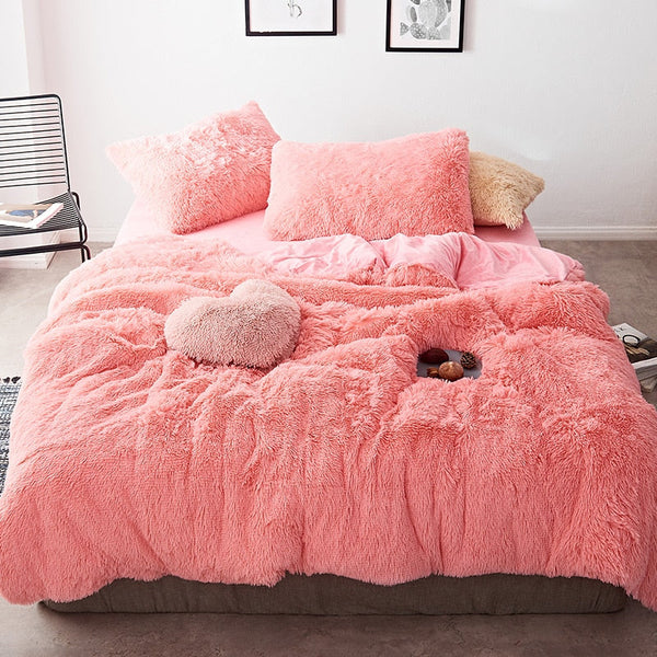 Therapeutic Fluffy Faux Mink & Velvet Fleece Quilt Cover Set