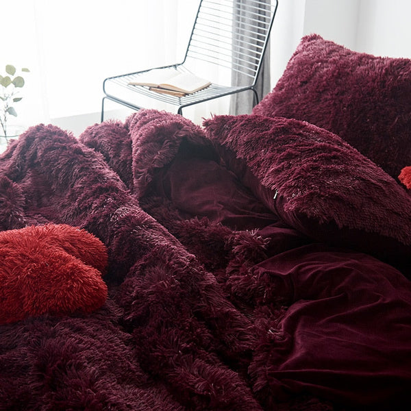 Therapeutic Fluffy Faux Mink & Velvet Fleece Quilt Cover Set