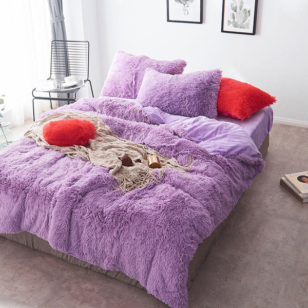 Therapeutic Fluffy Faux Mink & Velvet Fleece Quilt Cover Set