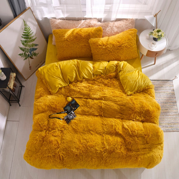 Therapeutic Fluffy Faux Mink & Velvet Fleece Quilt Cover Set