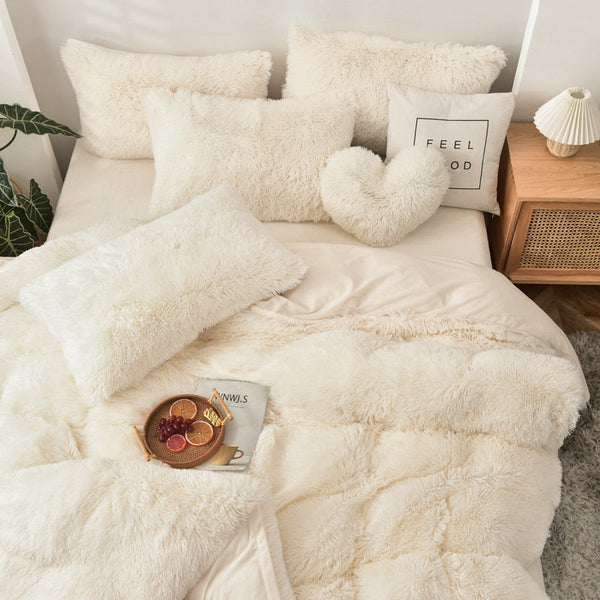 Therapeutic Fluffy Faux Mink & Velvet Fleece Quilt Cover Set