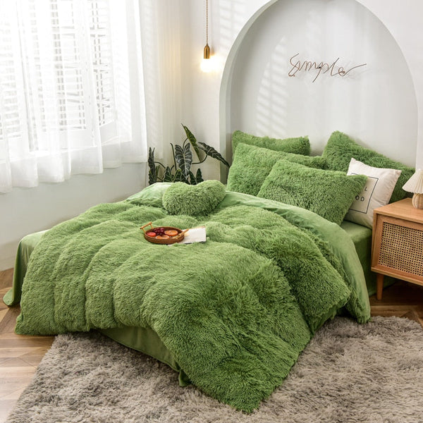 Therapeutic Fluffy Faux Mink & Velvet Fleece Quilt Cover Set