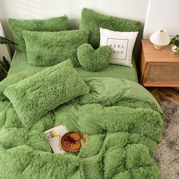 Therapeutic Fluffy Faux Mink & Velvet Fleece Quilt Cover Set