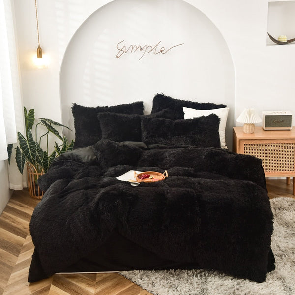 Therapeutic Fluffy Faux Mink & Velvet Fleece Quilt Cover Set