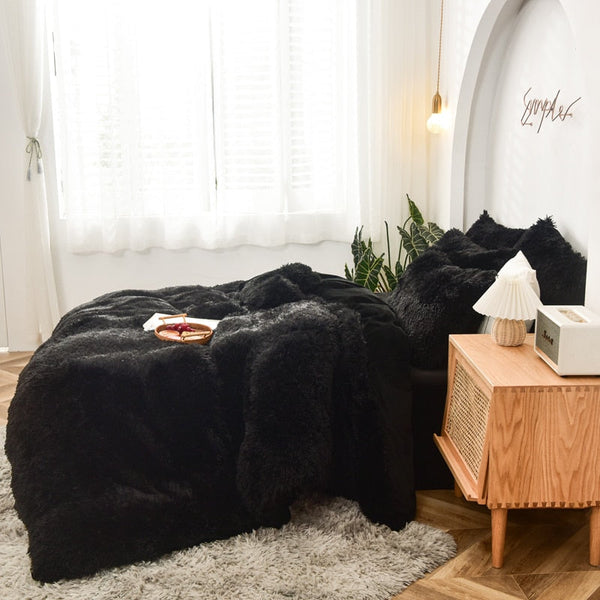 Therapeutic Fluffy Faux Mink & Velvet Fleece Quilt Cover Set