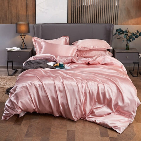 Satin Bedding Set - Rose