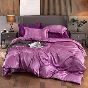 Satin Bedding Set - Deep Pink