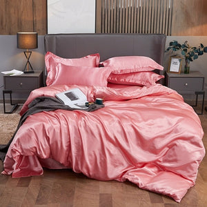 Satin Bedding Set - Peach