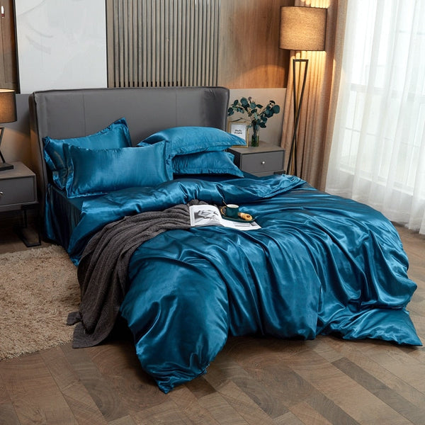 Satin Bedding Set - Royal Blue