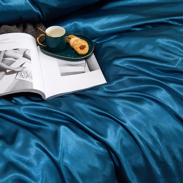 Satin Bedding Set - Royal Blue