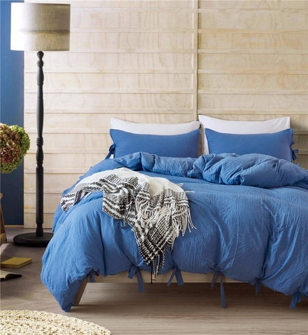 Bowknot Bedding Set - Blue