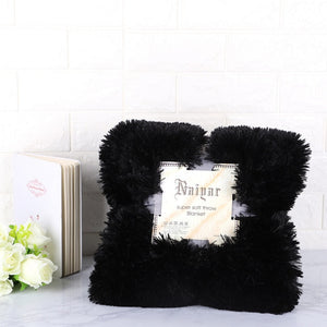 Therapeutic Black Fluffy Velvet Fleece Throw Blanket - Cot to Queen Size