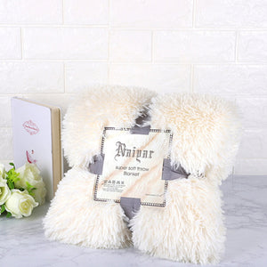 Therapeutic Cream Fluffy Velvet Fleece Throw Blanket - Cot to Queen Size