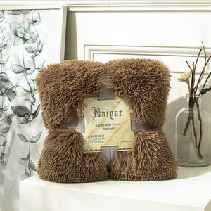 Therapeutic Chocolate Fluffy Velvet Fleece Throw Blanket - Cot to Queen Size