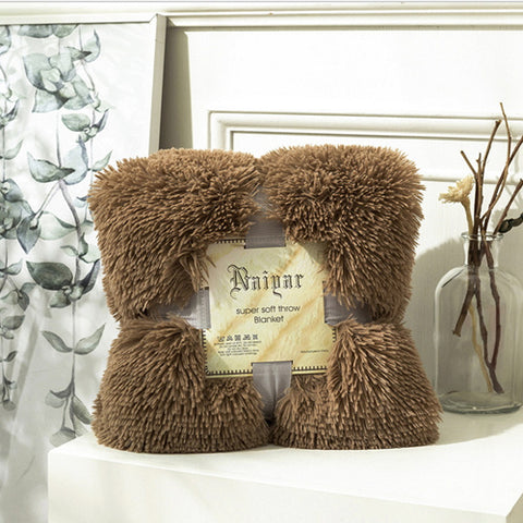 Therapeutic Chocolate Fluffy Velvet Fleece Throw Blanket - Cot to Queen Size
