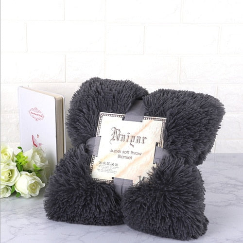 Therapeutic Charcoal Fluffy Velvet Fleece Throw Blanket - Cot to Queen Size