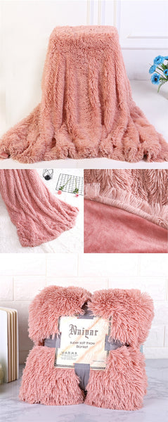 Therapeutic Rose Gold Fluffy Velvet Fleece Throw Blanket - Cot to Queen Size