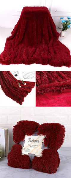 Therapeutic Red Wine Fluffy Velvet Fleece Throw Blanket - Cot to Queen Size