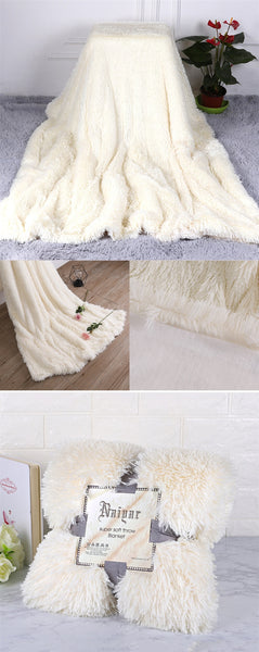 Therapeutic Cream Fluffy Velvet Fleece Throw Blanket - Cot to Queen Size