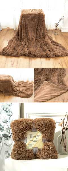 Therapeutic Chocolate Fluffy Velvet Fleece Throw Blanket - Cot to Queen Size